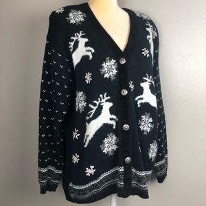 Jantzen Classics Winter Knit Cardigan Sweater L